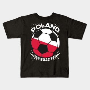 Poland Flag Soccer Football Team Kids T-Shirt
